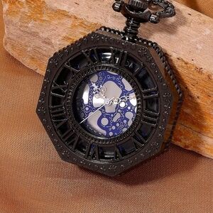 Strada Japanese Movement Roman Numeral Pocket Watch with Chain (36 Inches), NIB!